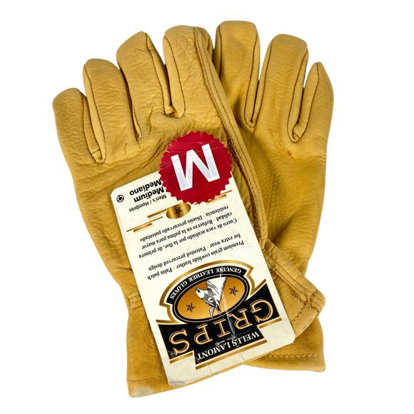 Wells Lamont Genuine Cowhide Leather Gloves Men's Medium - Picture 2 of 6